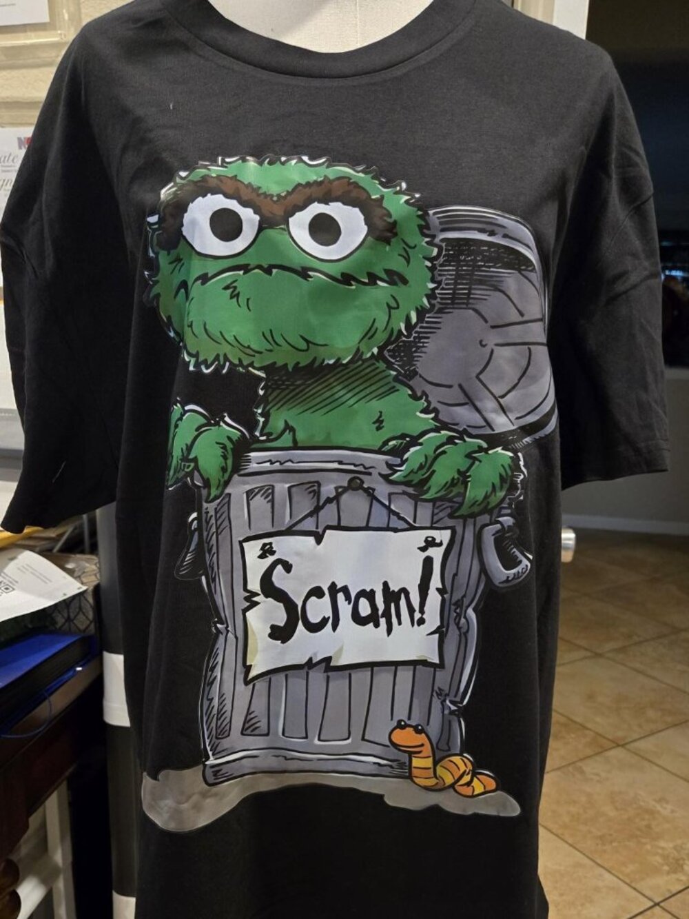 Oscar the Grouch & Slimey the Worn Scram Sign size 2 x